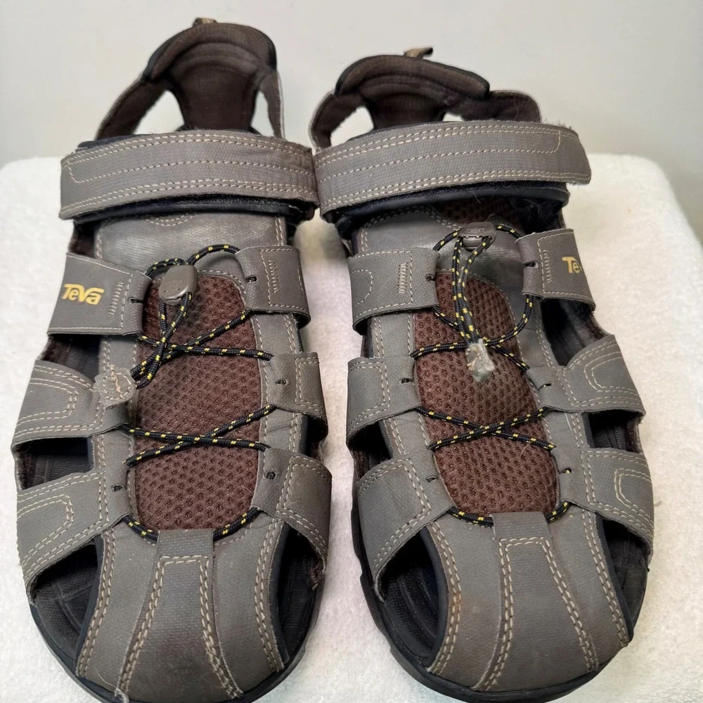 Teva Forebay Men's Brown Sport Hiking Sandals Water Ready Shoc Pad Size‎ 14